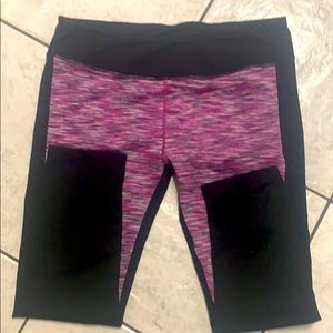 Fabletic tights to half calve length pink stripes